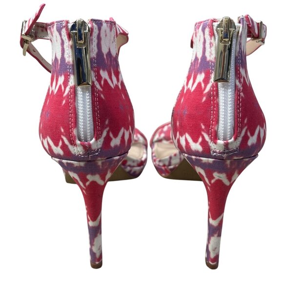 Kelly & Katie Litton Strappy Heel Sandals Pink Purple Size 7 Zip Platform - Picture 5 of 11